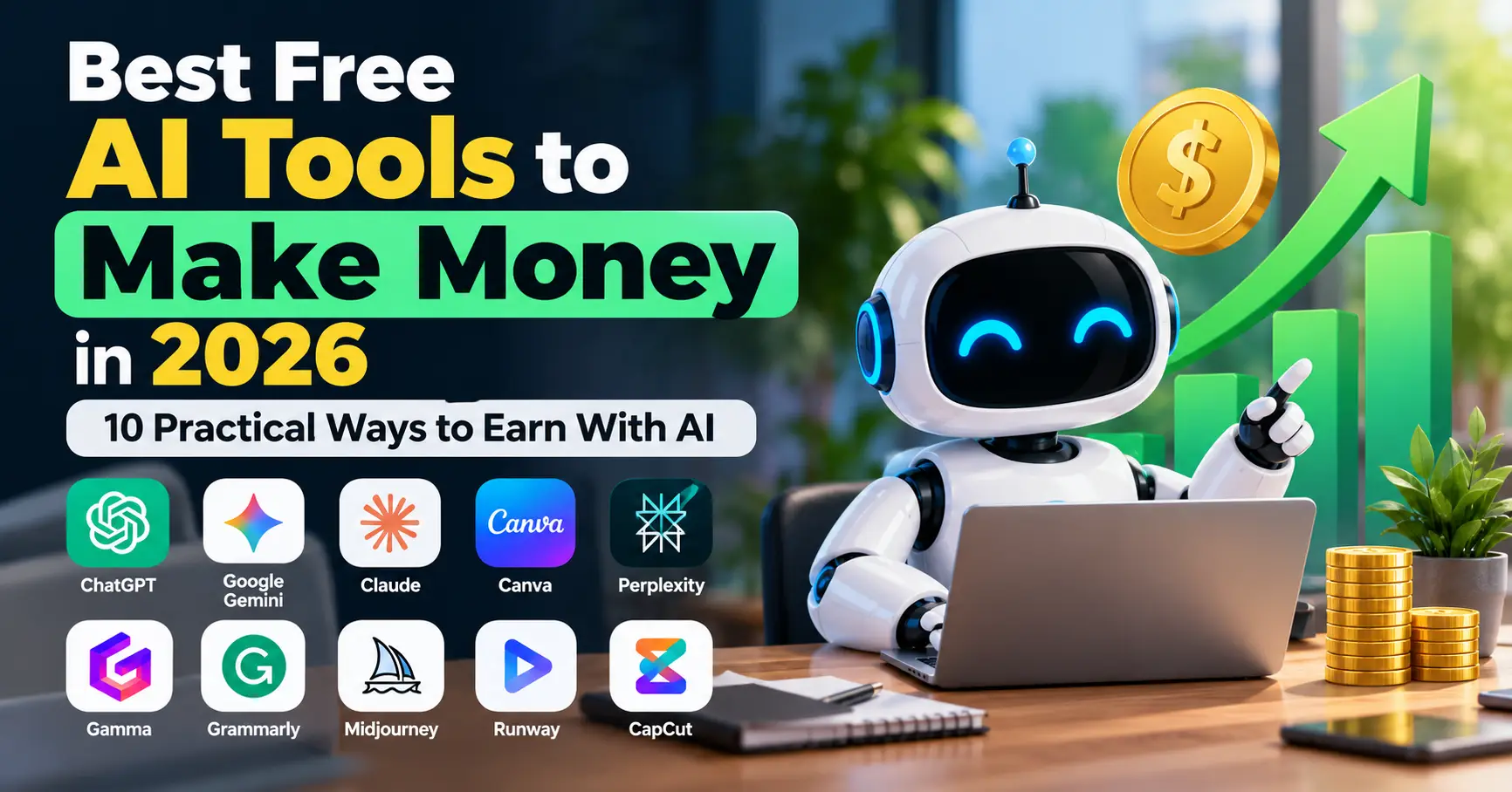 Best Free AI Tools to Make Money in 2026, 10 Practical Ways to Earn With AI